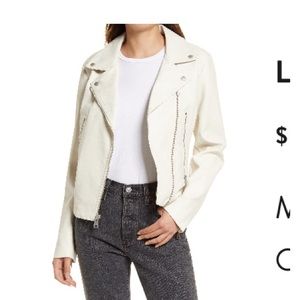 WHITE LEVI NEVER WORN FAUX LEATHER MOTO JACKET